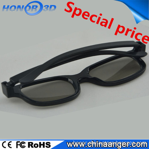 plastic circular polarized 3d glasses for 3D TV or real 3d cinema